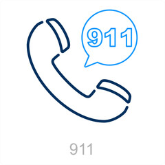 911 and emergency icon concept