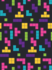 Colorful tetris bricks