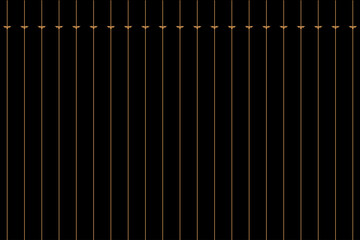 Ornate of vintage style pattern. Design classic of vertical stripes gold on black backgground. Design print for textile, trellis, railling, architecture, interior, fence, textile, wallpaper. Set 88