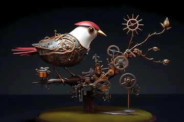 Whirring Melodies: A Songbird On Mechanical Perches