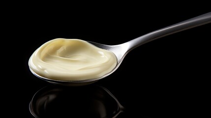 Isolated Mayonnaise Spoon. Generative AI