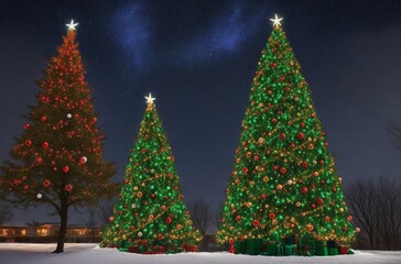 Fototapeta premium christmas tree in the night
