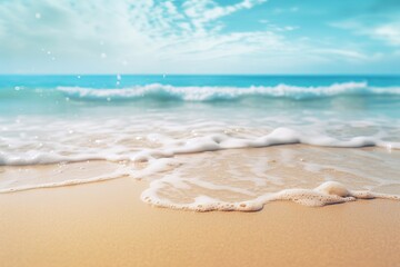 Fototapeta na wymiar tranquil beach sands kissed by the sun, Generative AI