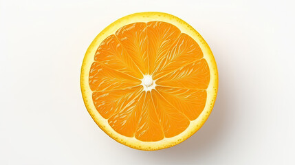 orange with leaves on white background