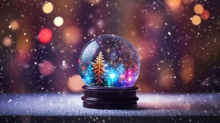 Fototapeta na wymiar Christmas Snow Globe