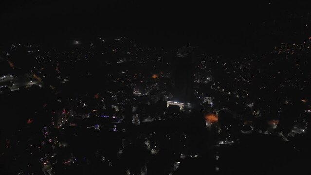 Diwali drone shot kashimira miraroad thane fireworks wide to closeup view