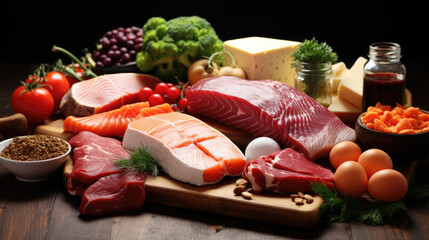 food high in protein,protein sources, Composition with high protein food.