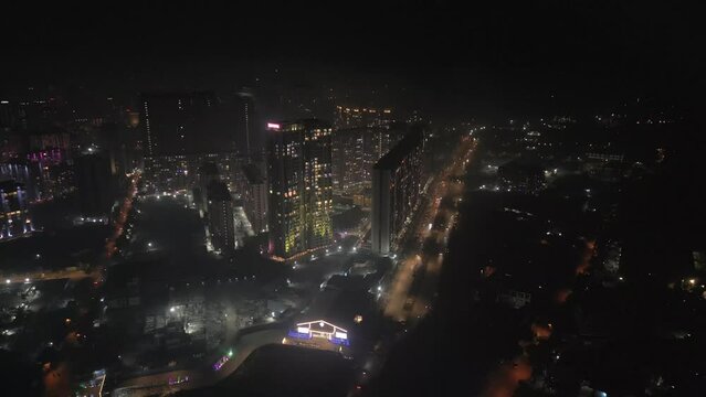 Diwali drone shot kashimira miraroad thane fireworks  jp infra  night birds eye view