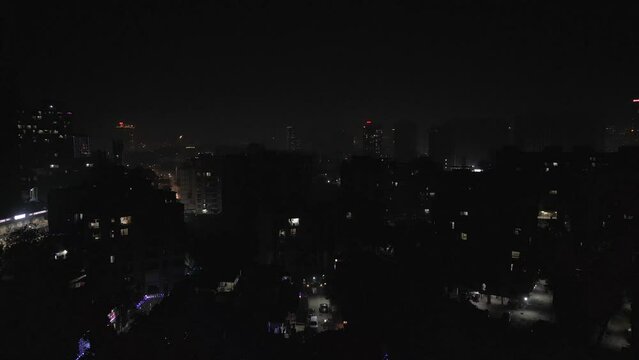 Diwali drone shot kashimira miraroad thane fireworks  bottom to top view