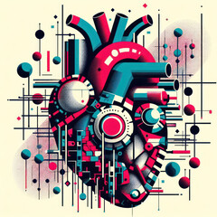 Artificial heart Generative AI Illustration