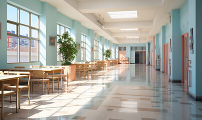 Serene School Corridor with Clean Atmosphere