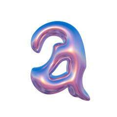 Alphabet Glossy liquid Metallic