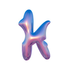 Alphabet Glossy liquid Metallic