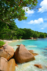 Anse Lazio beach in the island Praslin, Seychelles, Indian Ocean, Africa.