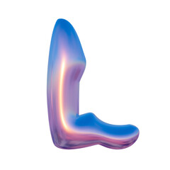 Alphabet Glossy liquid Metallic