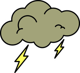 Cloud with thunder illustration