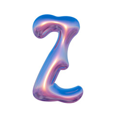 Alphabet Glossy liquid Metallic