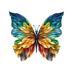 Fantasy close-up Butterfly colorful isolated background art