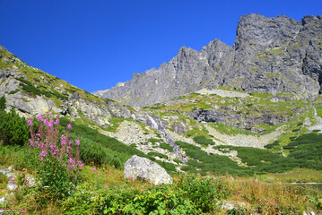 View on the Velicke Granaty from the Velicka valley, Vysoke Tatry (Tatra Mountains), Slovakia.