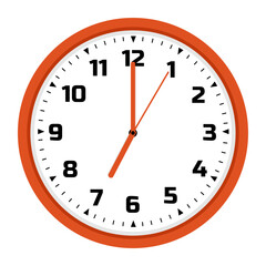 7 o'clock, wall clock vector