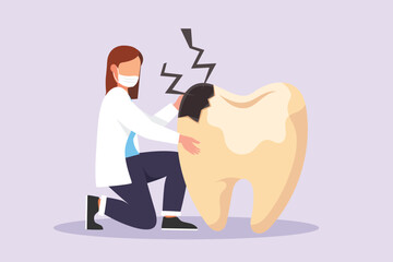 Dental care. Dental concept. Colored flat vector illustration isolated.