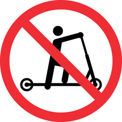 No kick scooter sign. Forbidden signs and symbols.