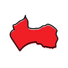 Canindeyú provinces map of Paraguay country.