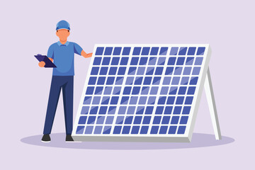 Solar energy concept.  Colored flat vector illustration isolated