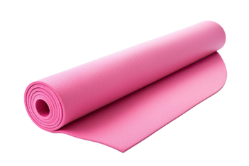 Pink Yoga Mat with White Background