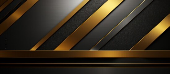 Three dimension Gold metal and carbon fiber background. AI generated image