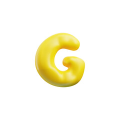 Letter G of English alphabet 3D render style vector illustration isolated.