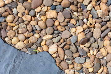 Pile of pebbles on sunny.