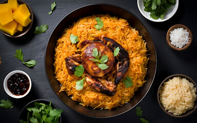 Capture the essence of Biryani in a mouthwatering food photography shot  Generative AI - obrazy, fototapety, plakaty