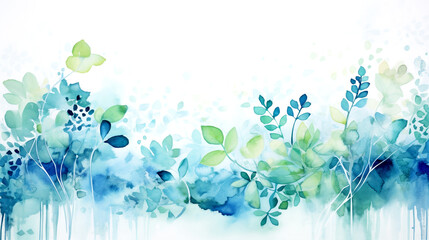Fototapeta na wymiar WATERCOLOR ABSTRACT BACKGROUND WITH FLOWERS. legal AI 