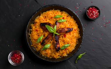 Capture the essence of Biryani in a mouthwatering food photography shot  Generative AI