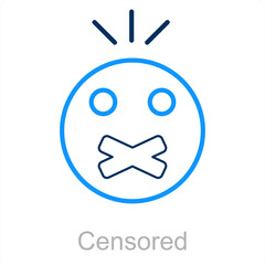 Censored and censored icon concept