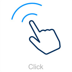 Click and hand icon concept