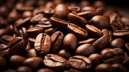 coffee beans background HD 8K wallpaper Stock Photographic Image  - obrazy, fototapety, plakaty