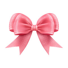 Pink Ribbon Bow on isolated background,Shiny Elegance for Celebrations and Victories.Created with Generative AI technology.