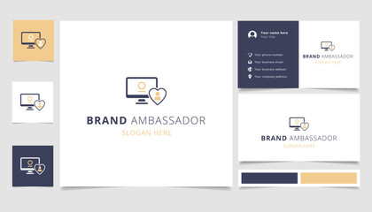 Fototapeta na wymiar Brand ambassador logo design with editable slogan. Branding book and business card template.