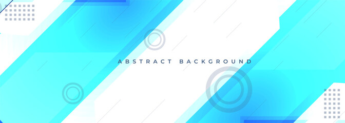 White and blue modern abstract wide banner with geometric shapes and diagonal lines. Light blue and white abstract background. Vector illustration
