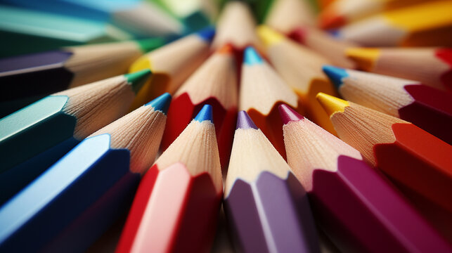 close up of colored pencils HD 8K wallpaper Stock Photographic Image 