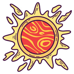 Sun Hand Drawn Sticker