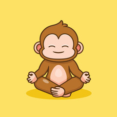 Unique cute mediating monkey
