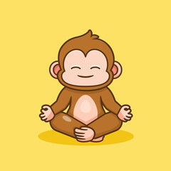 Fototapeta premium Unique cute mediating monkey