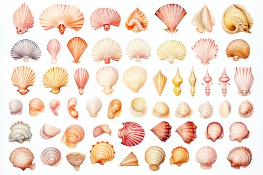 watercolor sea shells and sea life cliparts (1)