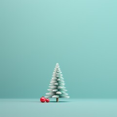 festive minimal design background with christmas tree