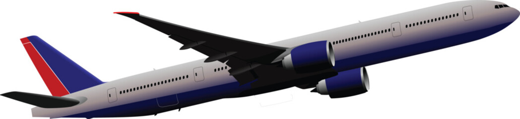 Naklejka na ściany i meble Airplane on the air. Vector illustration