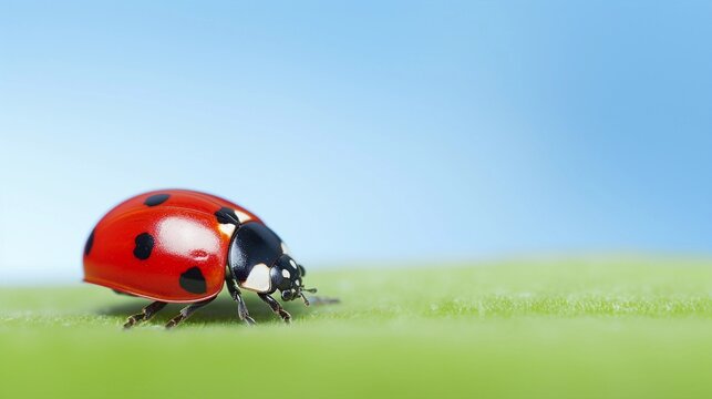 close-up portrait of ladybug against white background, AI generated, background image
