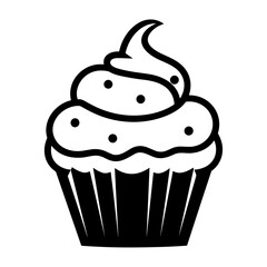 Simple Icon Illustration of Cupcake. SVG Vector